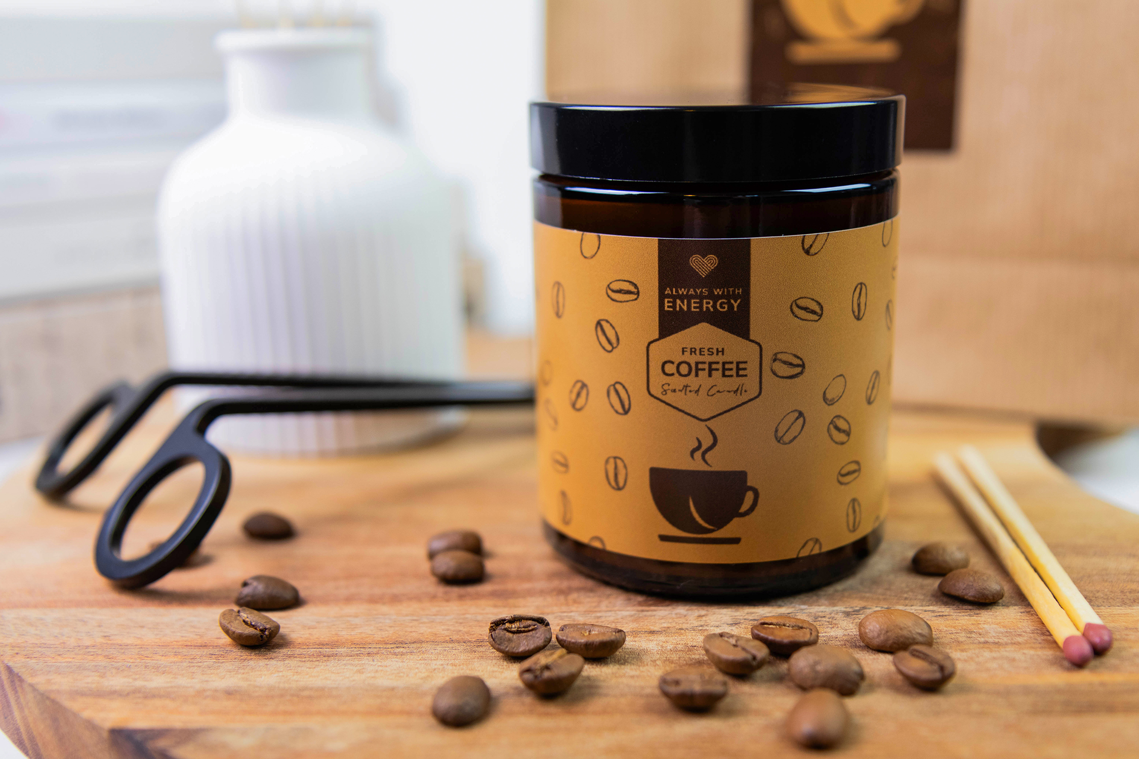 Coffee Scented Soy Wax Candle - Image 10