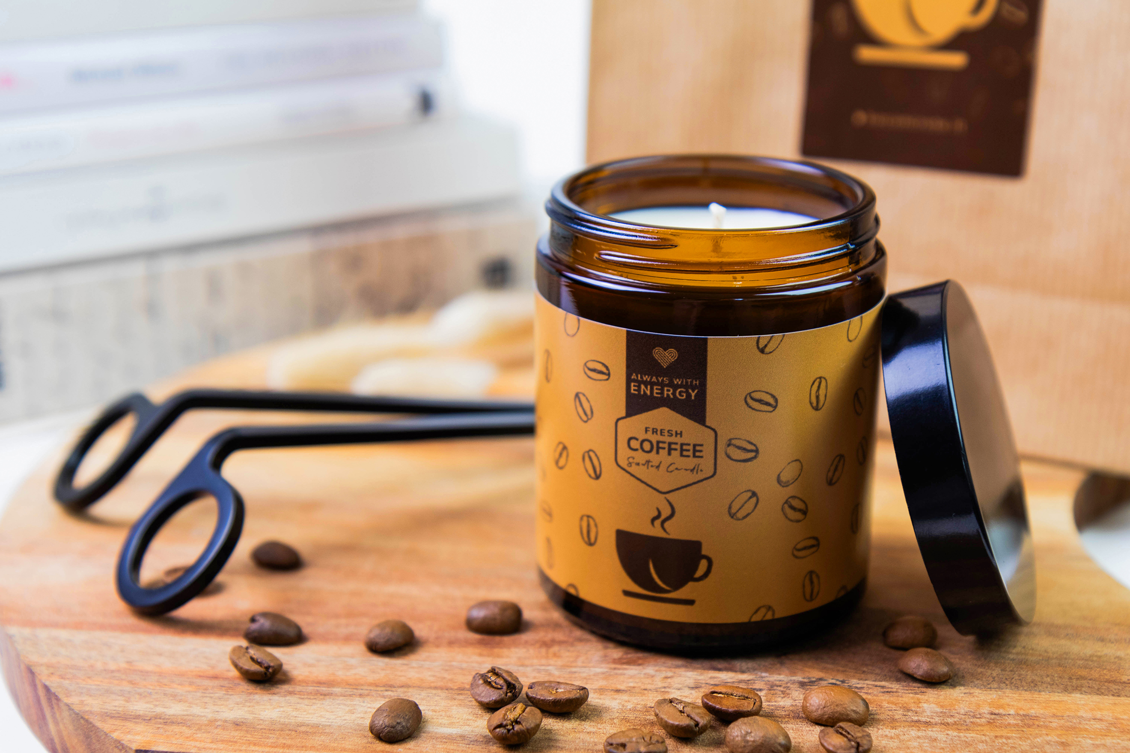 Coffee Scented Soy Wax Candle - Image 8