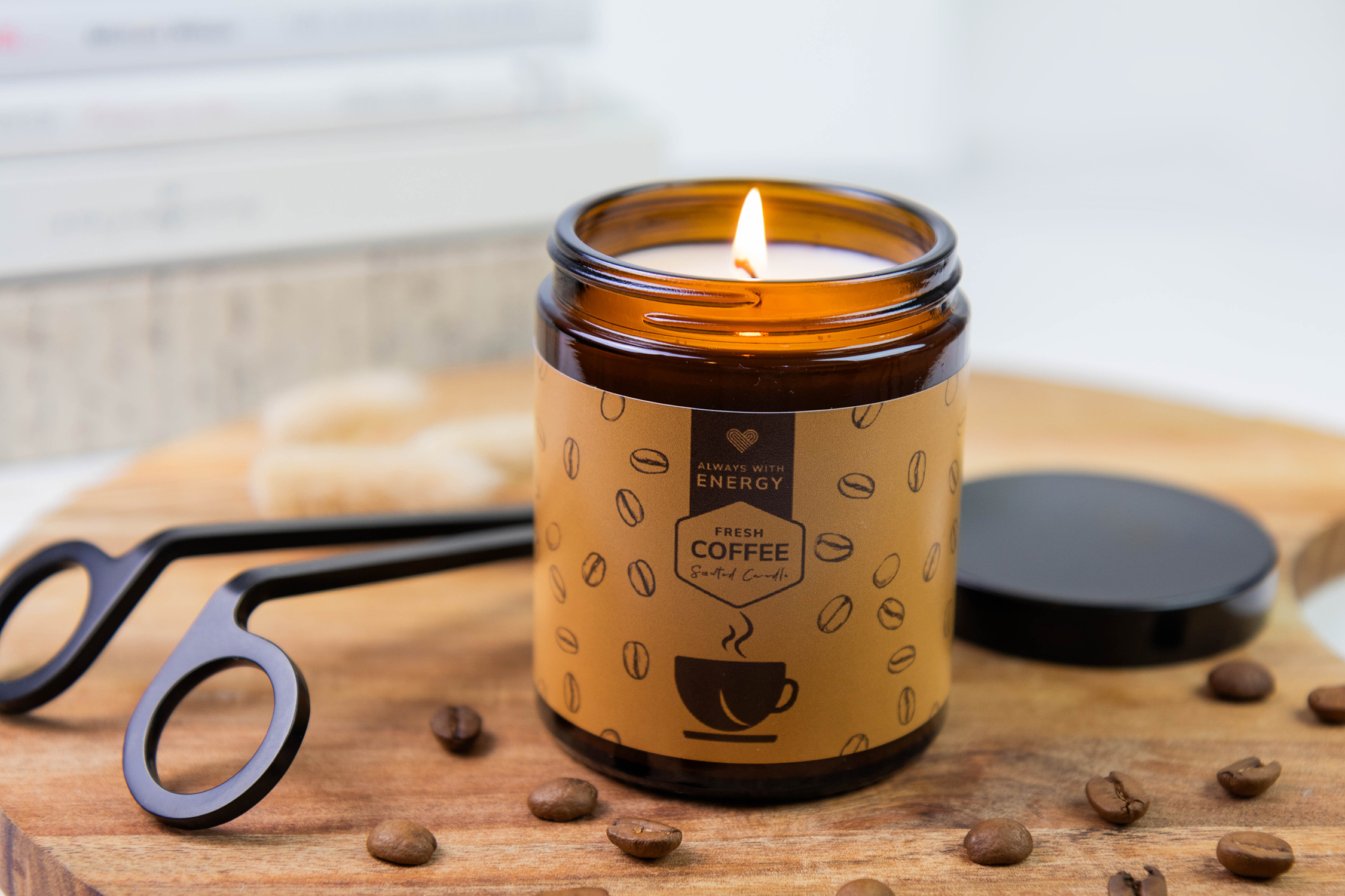 Coffee Scented Soy Wax Candle - Image 3