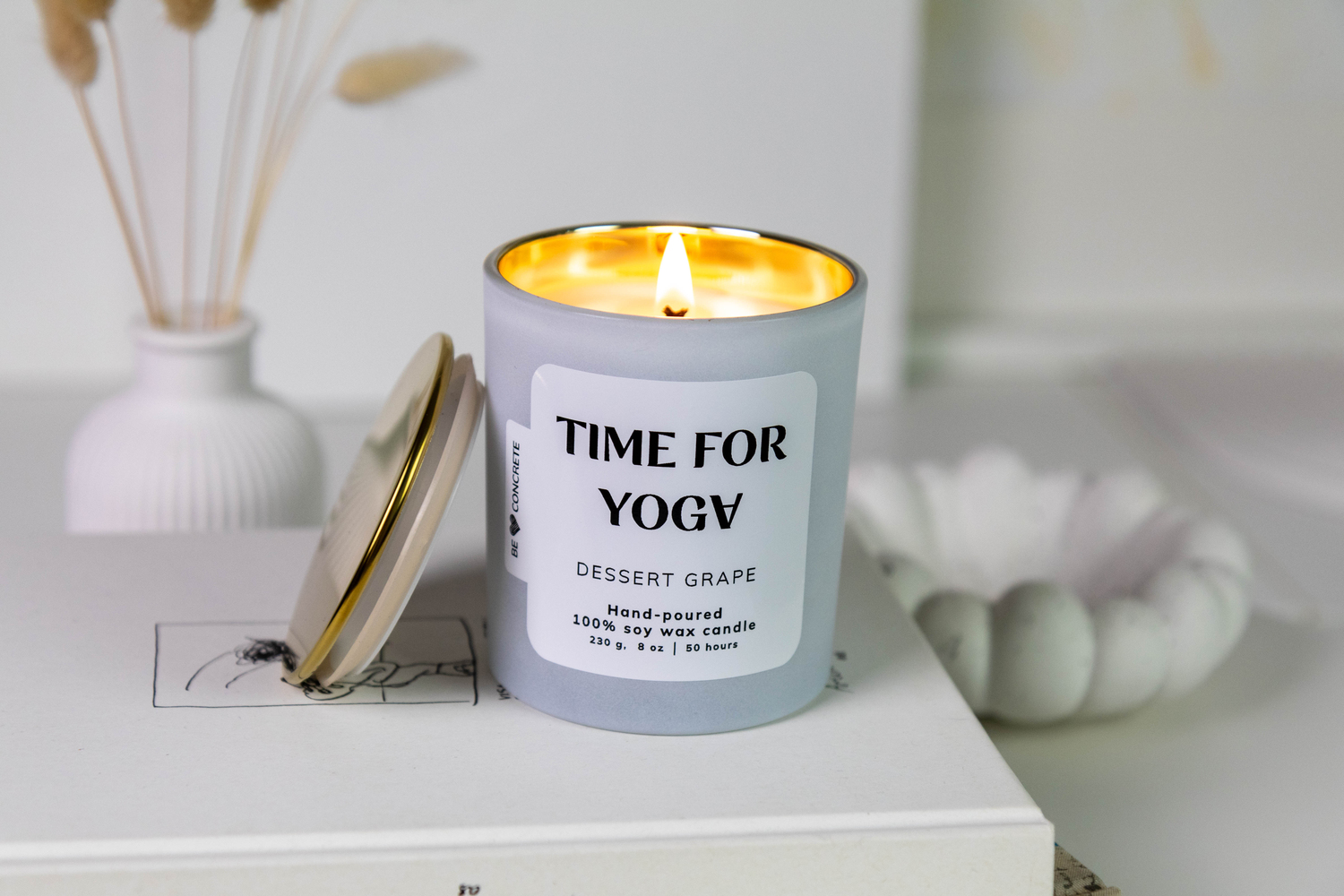 Dessert Grape Scented Soy Wax Candle - Time For Yoga - Image 8