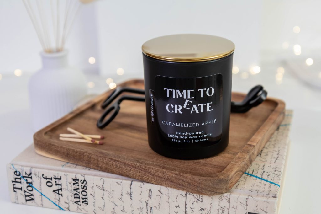 Caramelized Apple Scented Soy Wax Candle - Time to Create