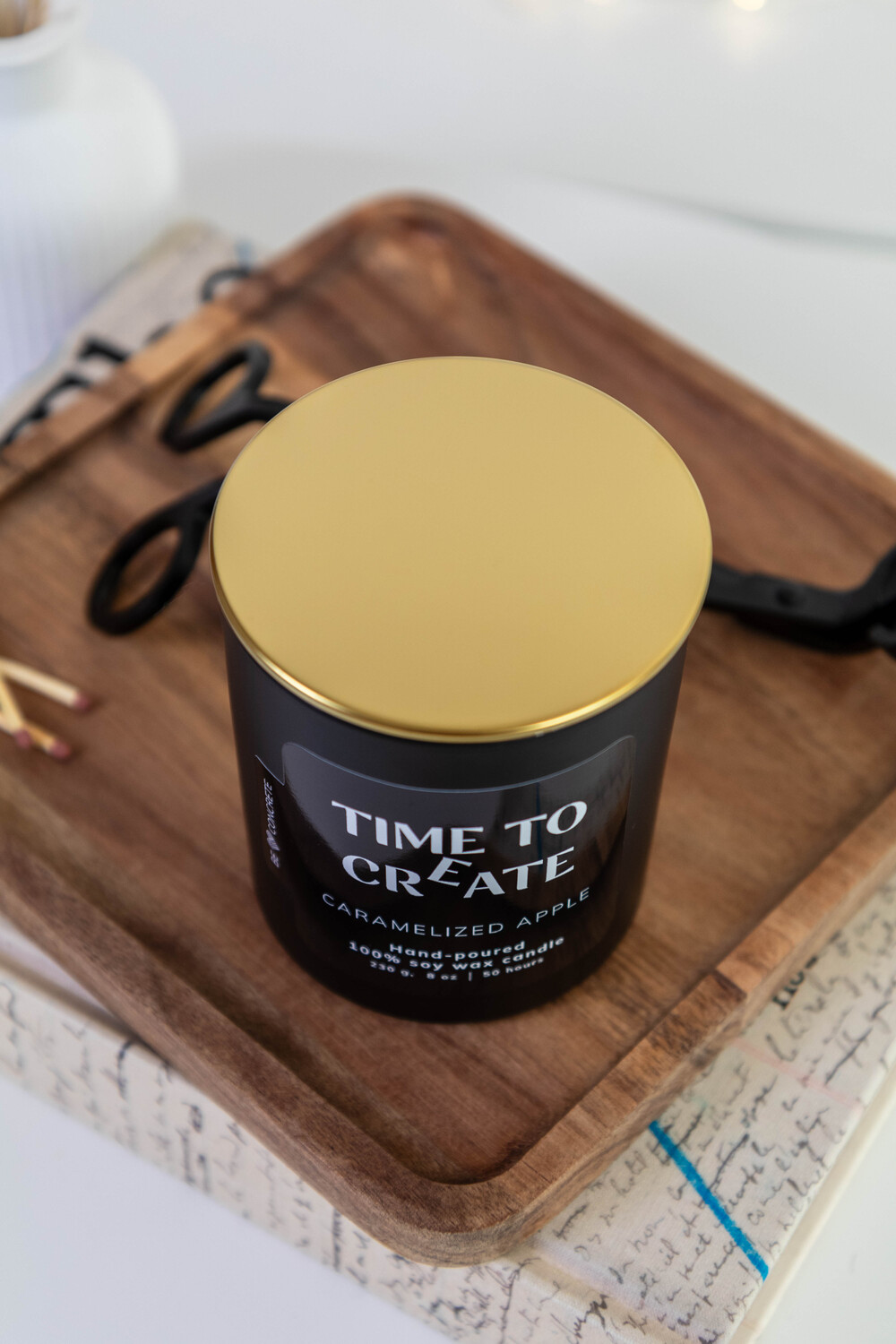 Caramelized Apple Scented Soy Wax Candle - Time to Create - Image 6