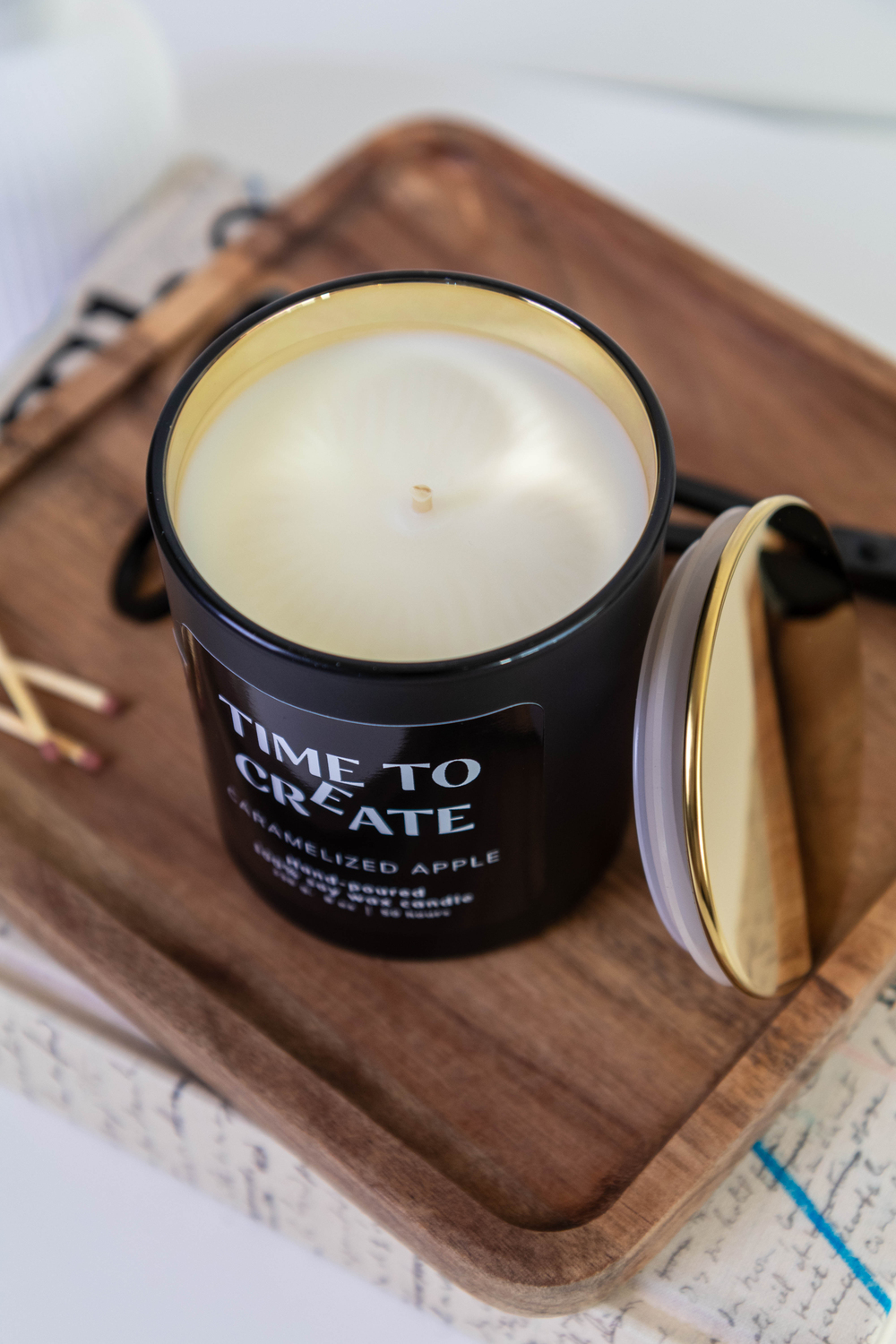 Caramelized Apple Scented Soy Wax Candle - Time to Create - Image 2