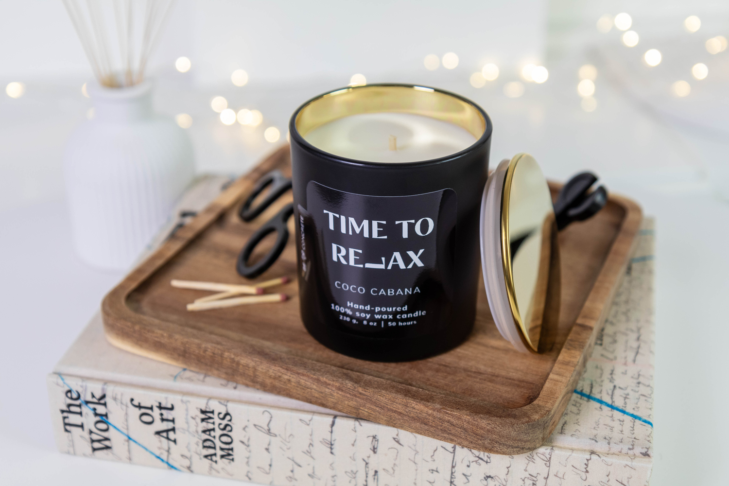 Coco Cabana Scented Soy Wax Candle - Time to Relax - Image 4
