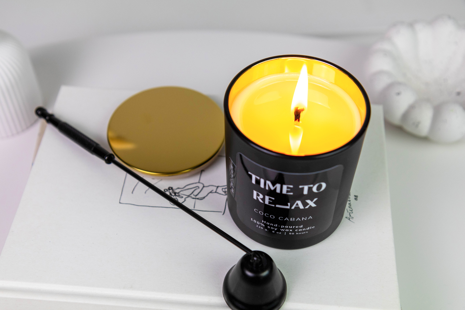 Coco Cabana Scented Soy Wax Candle - Time to Relax - Image 5